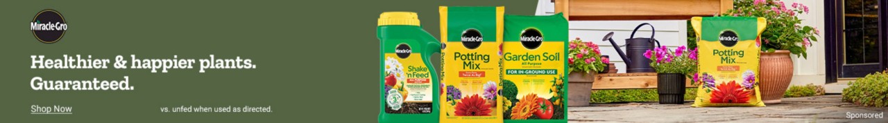 Miracle-Gro. Healthier and happier plants. Guaranteed. Versus unfed when used as directed. Shop Now.