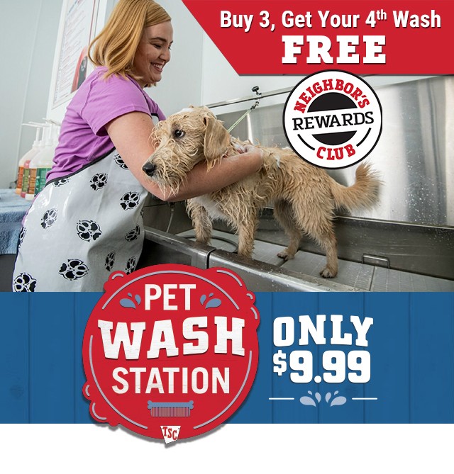 Pet Wash Station. Only $9.99. Buy 3, Get your. 4th wash free.