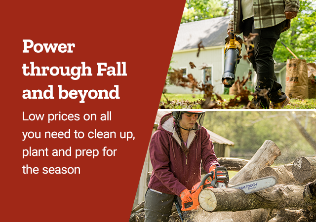 Power through fall and beyond. Low prices on all you need to clean up, plant and prep for the season.